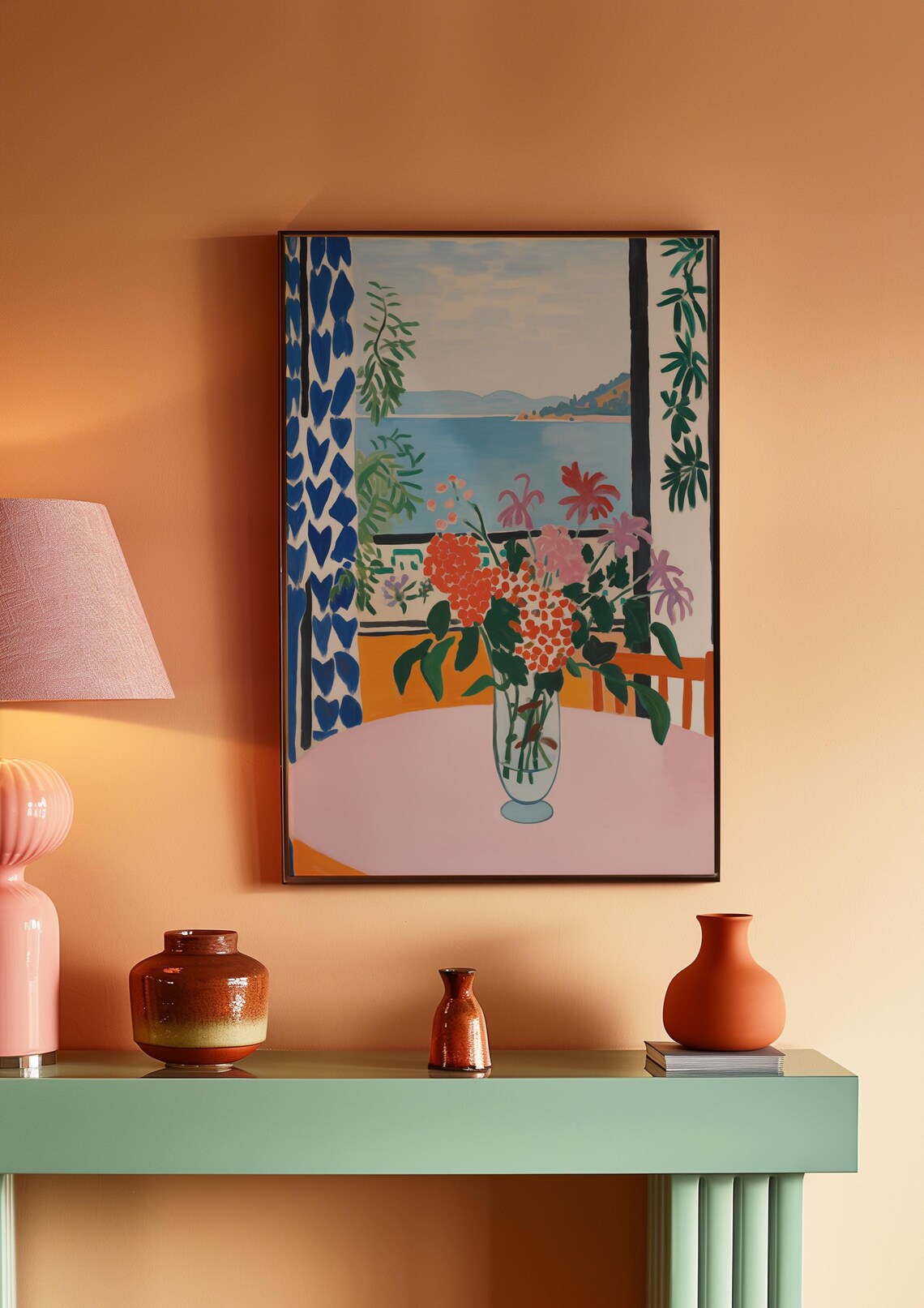 Matisse-Inspired Flowers by the Sea Art Print - Image 3