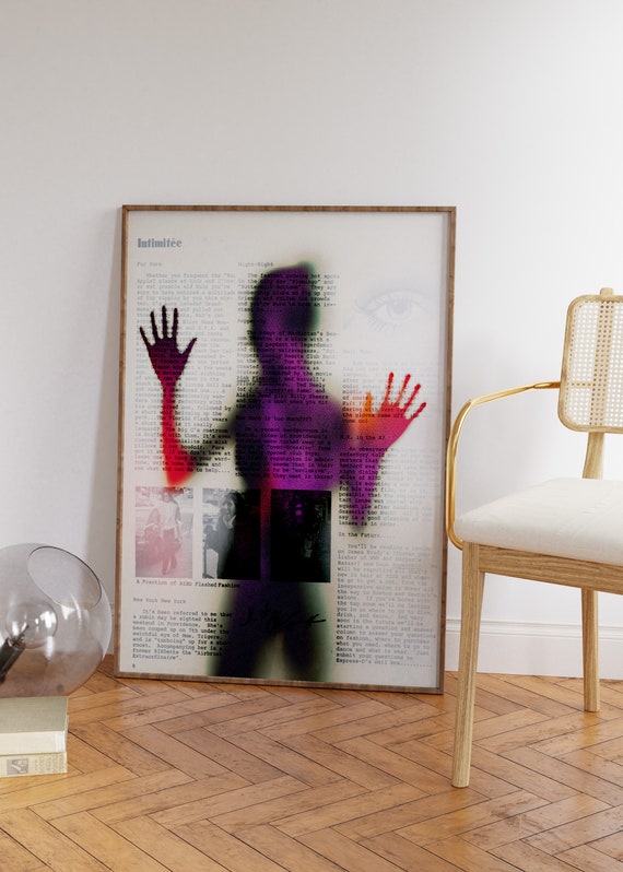 Typography Print Newspaper Trendy Wall Art Hippie Print Vintage Poster Affirmation Poster 70s Poster Psychedelic Decor Retro Print