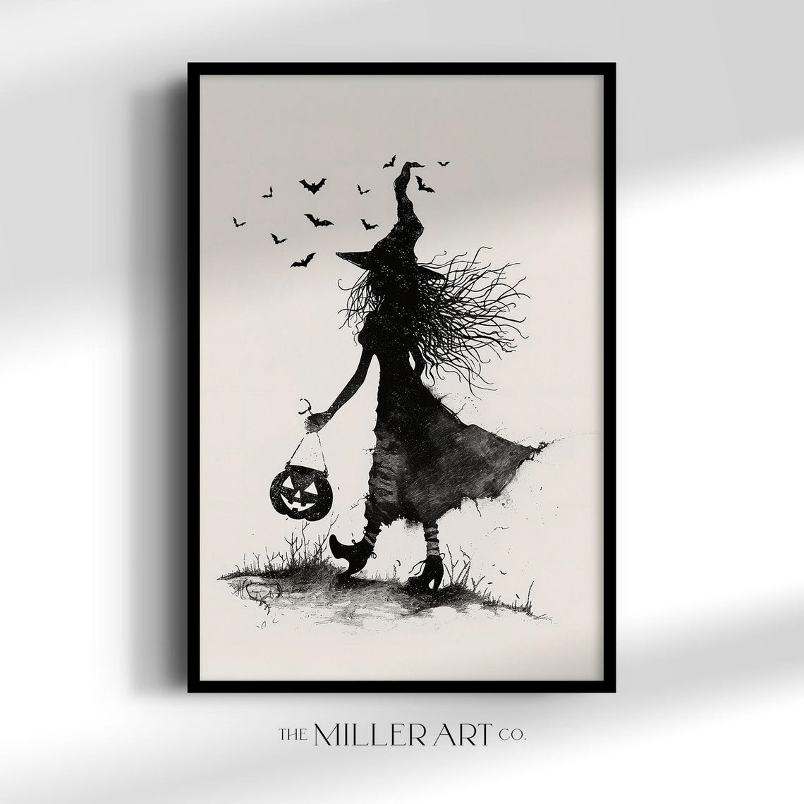Witch Halloween Art Print Spooky Gothic Home Decor