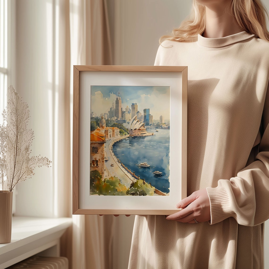Sydney Watercolor Painting Sydney Australia Wall Art Travel Poster Home Decor Print City Painting Travel Gifts C30 369 - Image 2