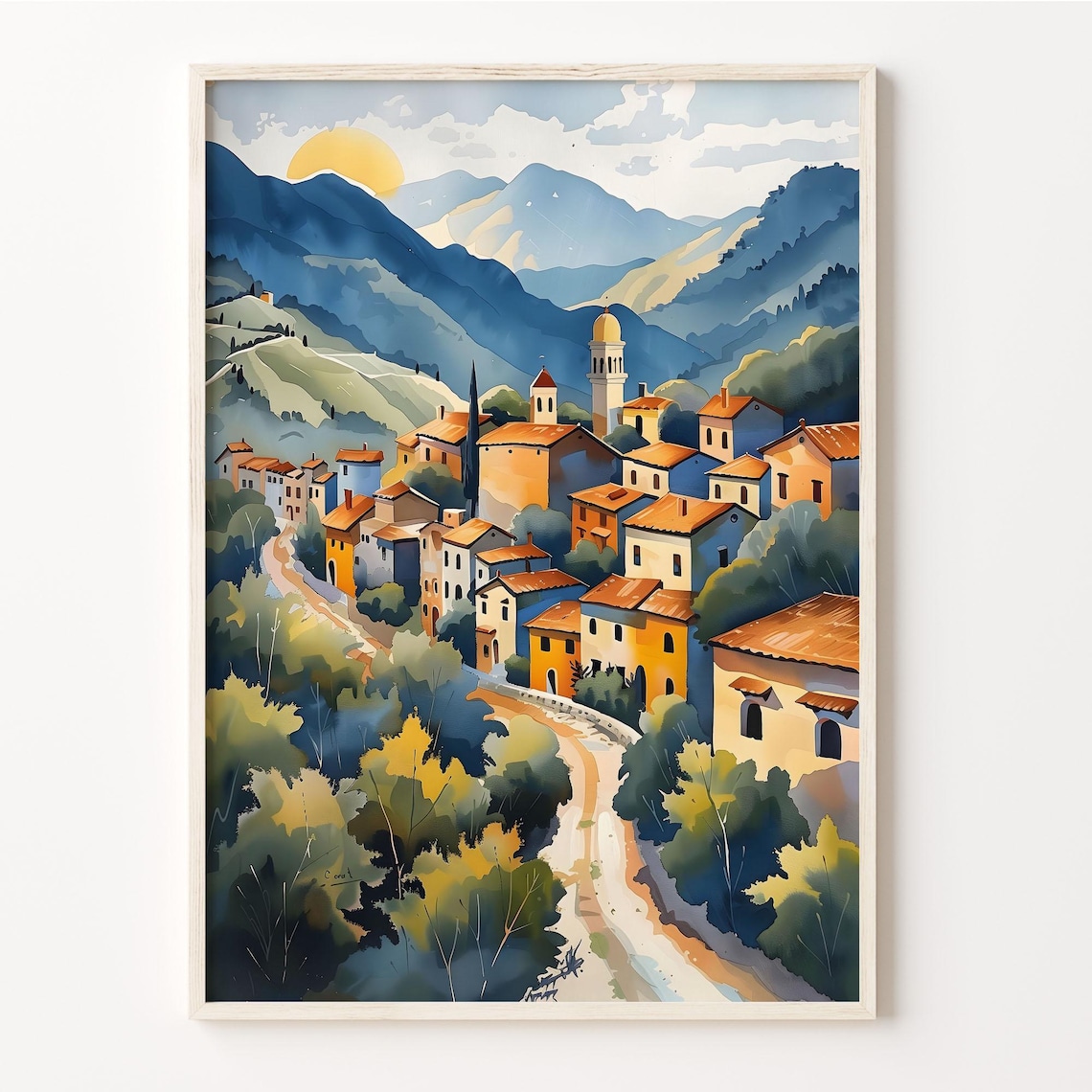 Peja Watercolor Travel Poster, Kosovo City Print