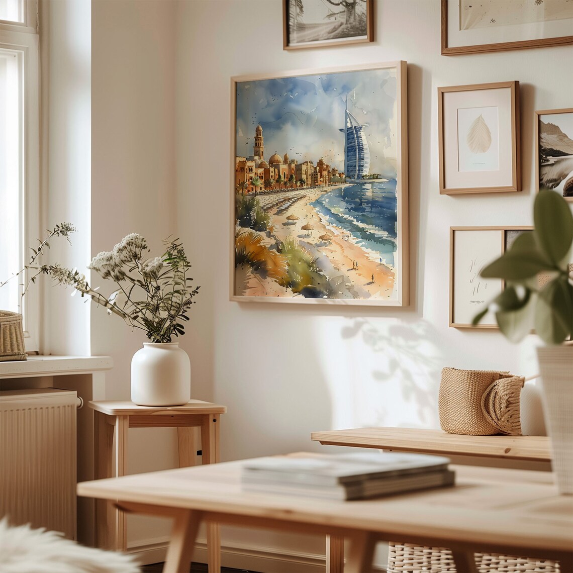 Dubai Watercolor Painting Travel Poster - Image 3