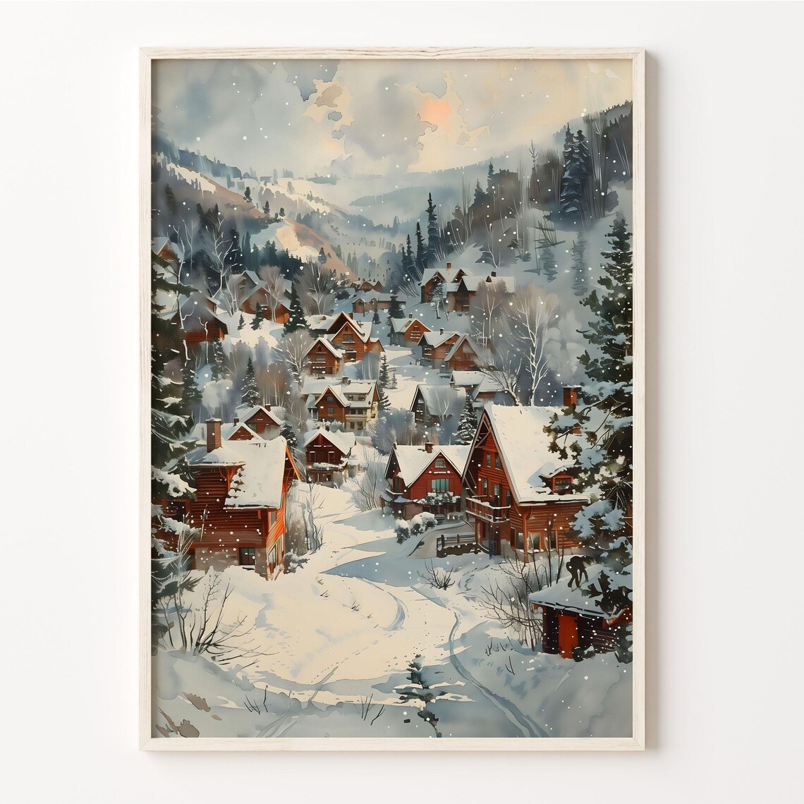 Steamboat Springs Colorado Snowy Mountain Village Winter Travel Poster