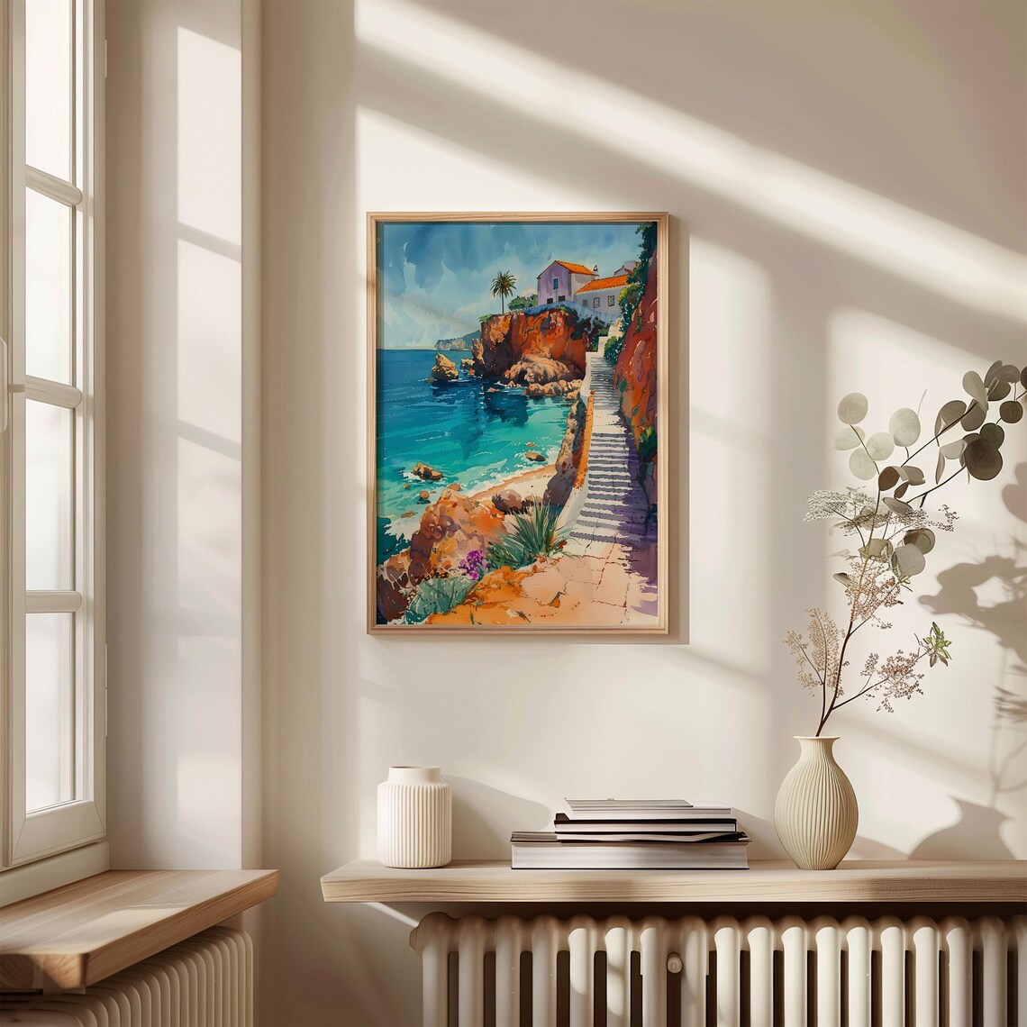 Algarve Portugal Watercolor Art Print, Coastal Travel - Image 4