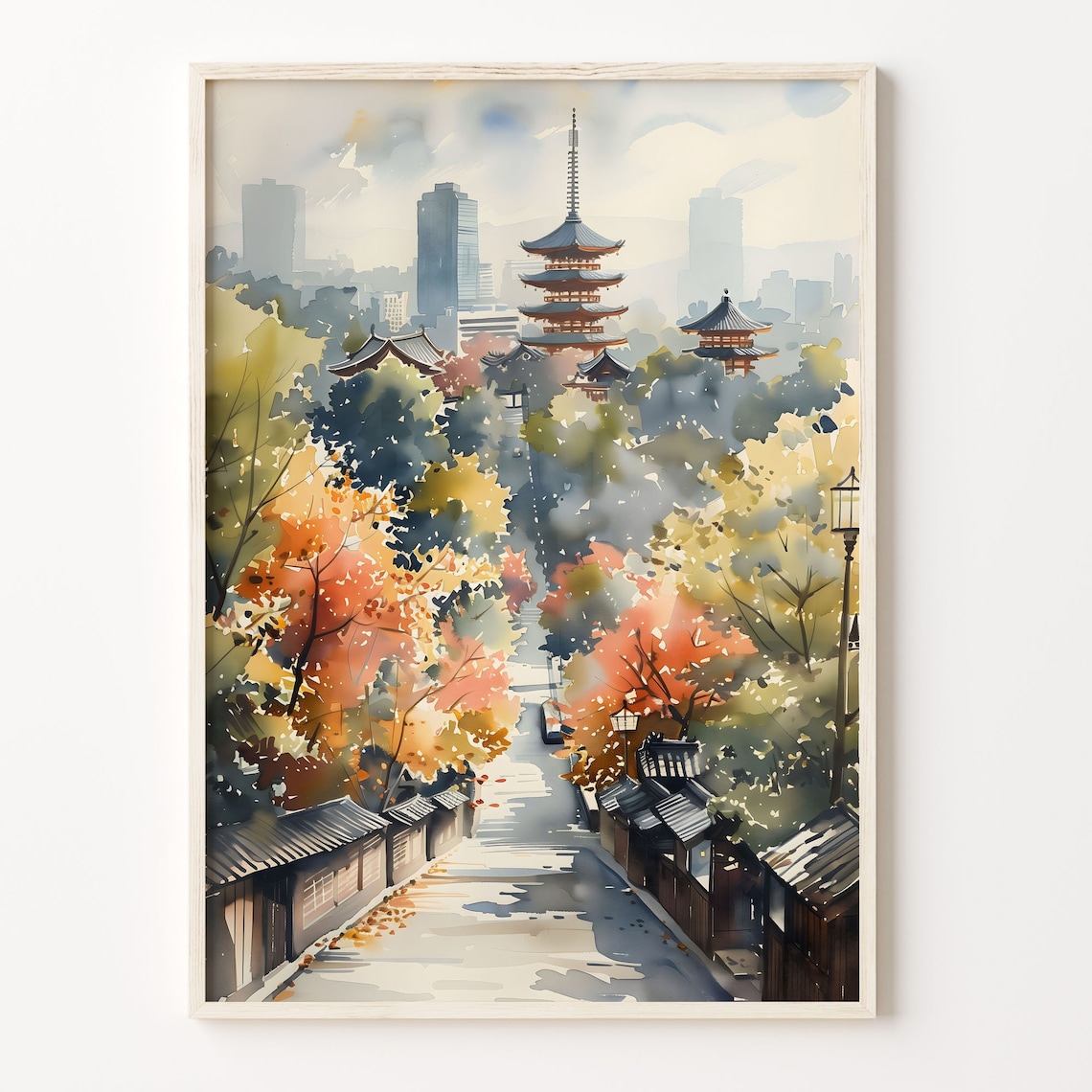 Tokyo Watercolor Painting Japan Travel Poster