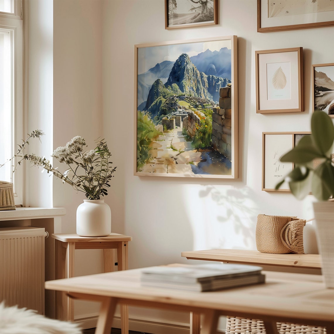Machu Picchu Andes Ruins Ancient Citadel Peru Watercolor Poster - Image 3