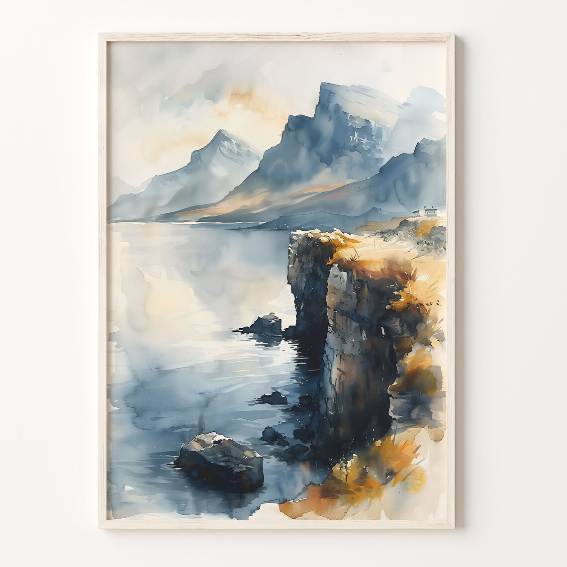 Isle Of Skye Watercolor Painting Scotland Travel Poster