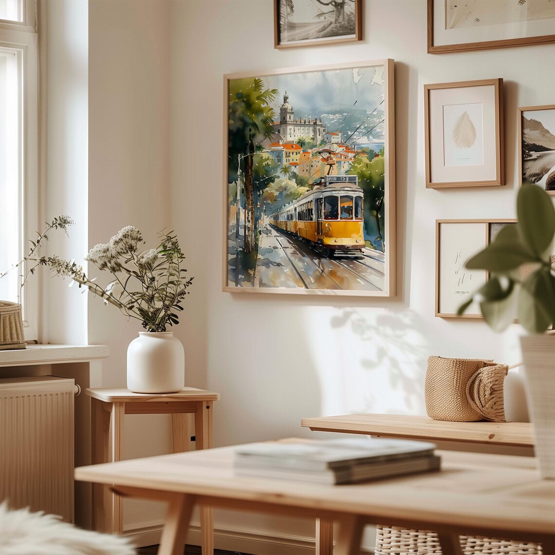 Lisbon Watercolor Travel Poster, Europe Wall Art - Image 3