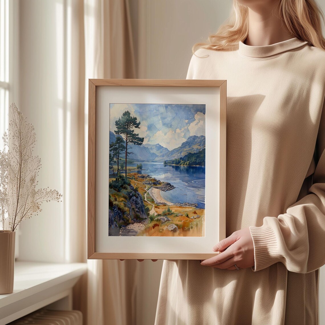 Scottish Highlands Watercolor Loch Ness Art Print - Image 2