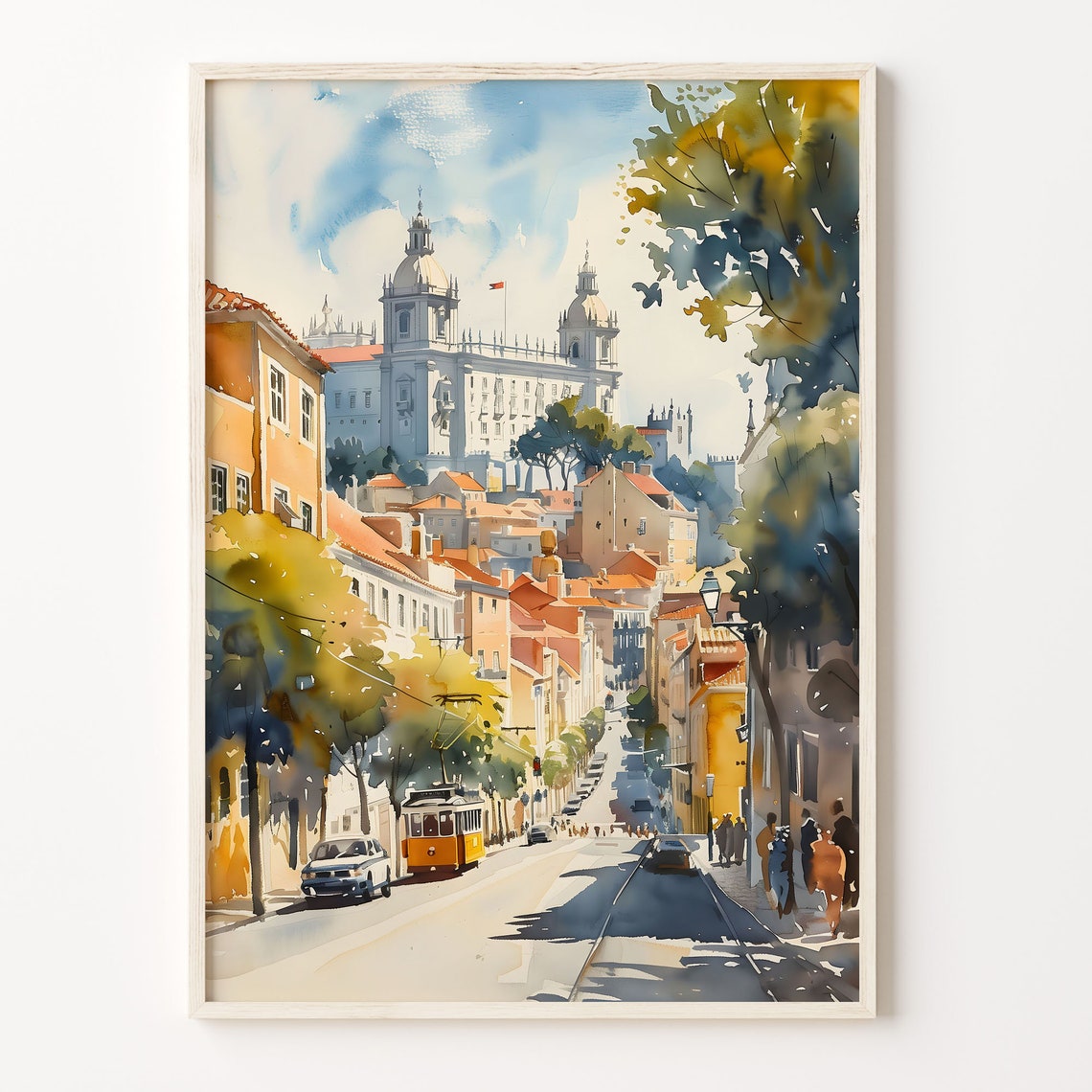 Watercolor Painting Lisbon Portugal Wall Art Travel Poster Art Decor Living Room Prints Watercolor Art C30 5