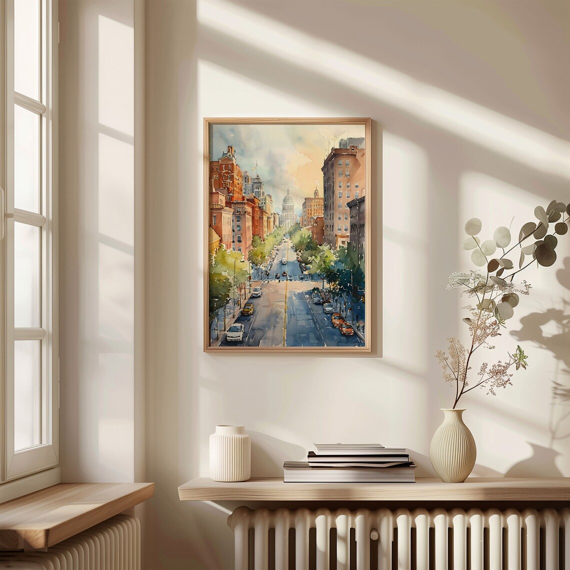 Knoxville Watercolor Painting Tennessee Skyline Art Print - Image 4