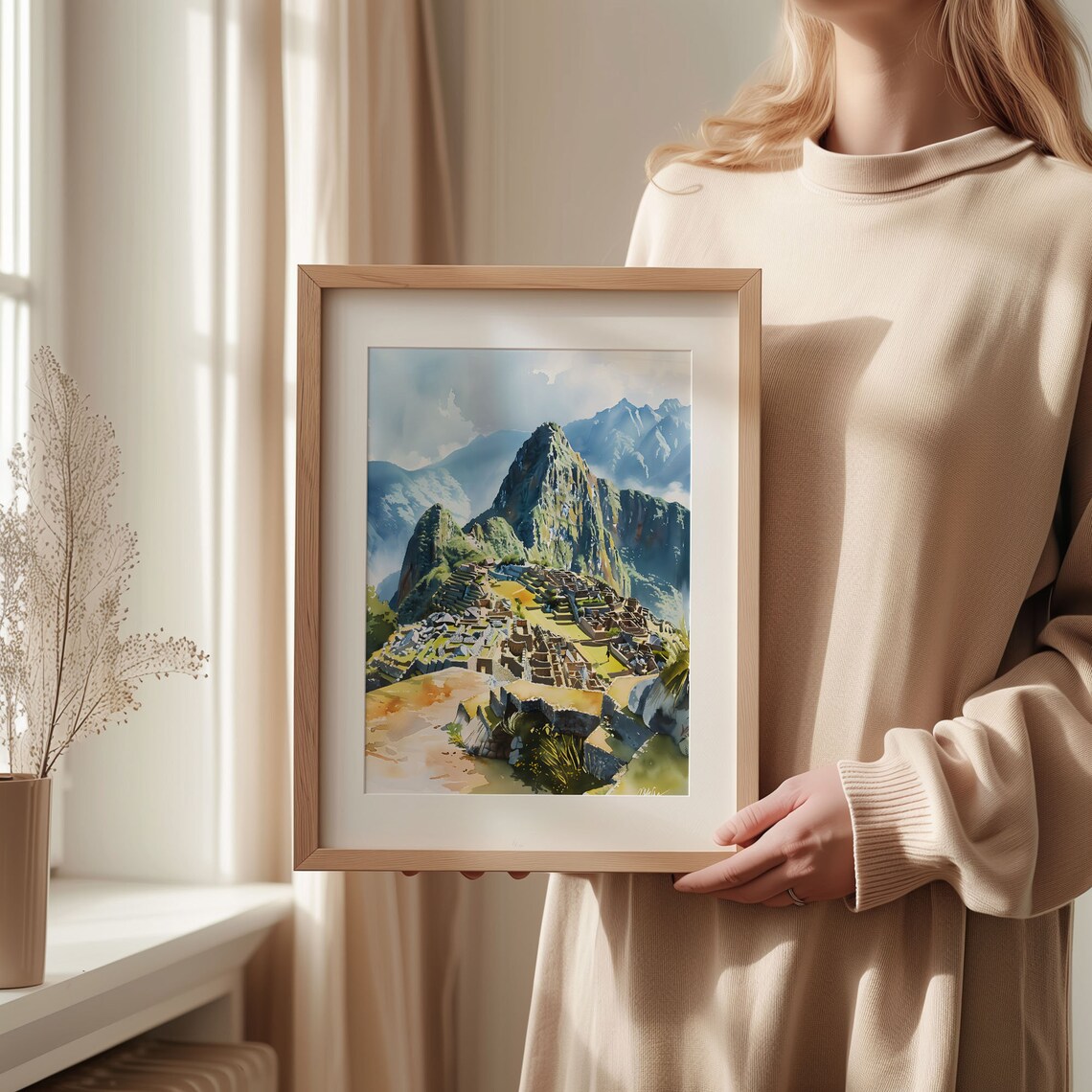 Machu Picchu Watercolor Travel Poster, Peru Print - Image 2