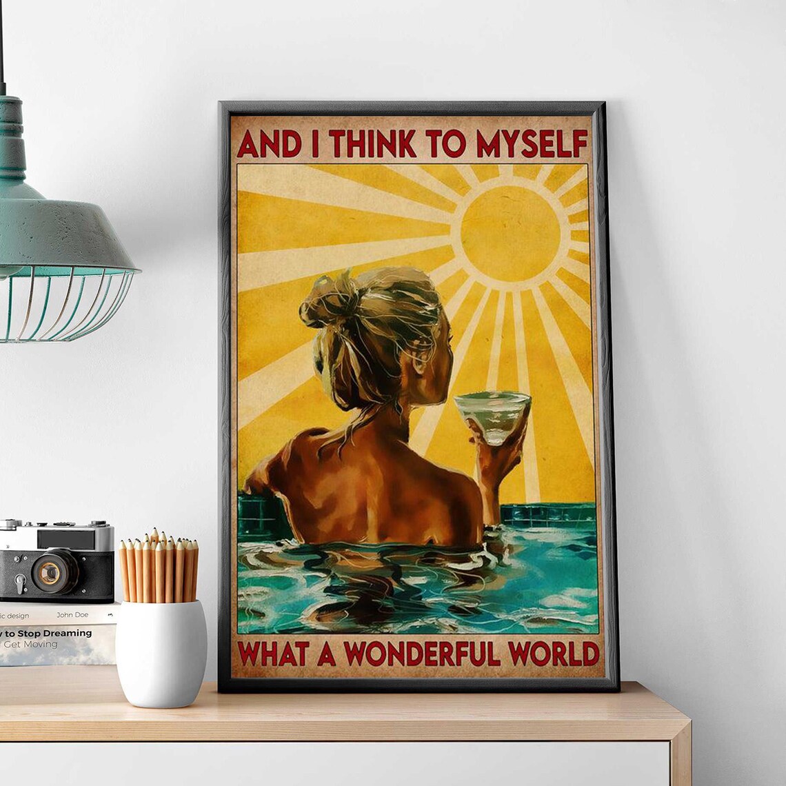 Woman Chilling In The Sun Vintage Swimming Poster - Image 3