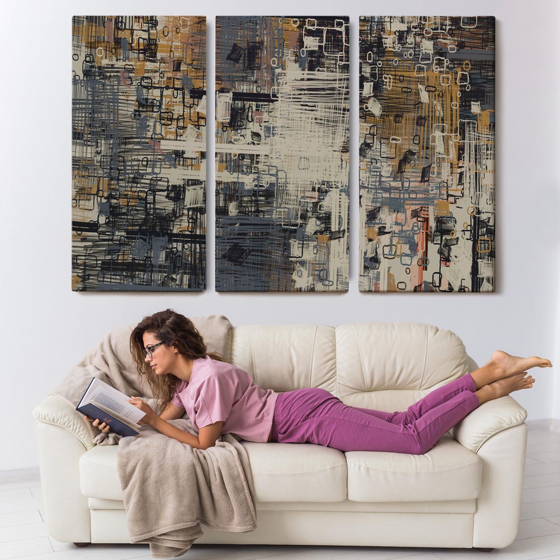 Abstract Geometric Decorative Wall Art Housewarming Gifts Large Wall Art Abstract Modern Wall Decor Abstract Wall Art - Image 3