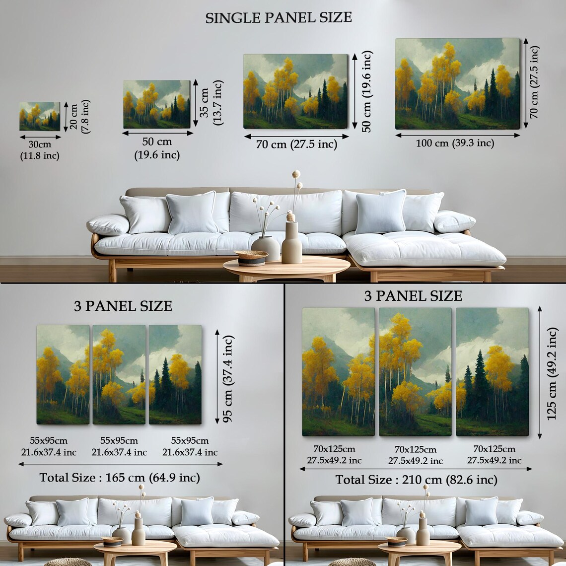 Golden Birch Forest Misty Mountain Slope Autumn Fog Travel Poster - Image 4