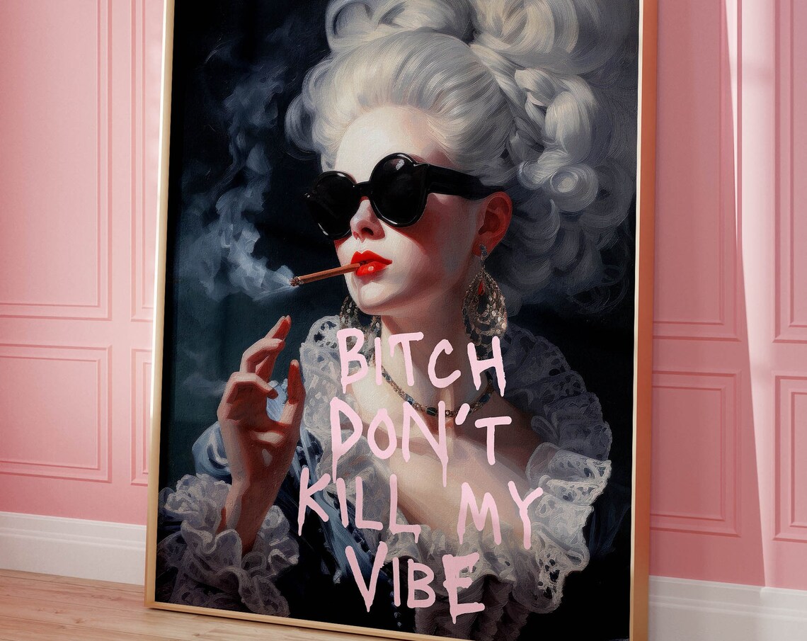 Altered Art Trendy Maximalist Vintage Poster