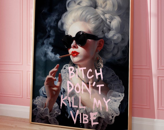 Altered Art Trendy Maximalist Vintage Poster