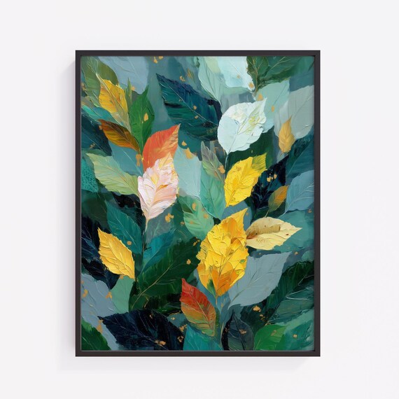 Autumn Leaf Painting Vibrant Botanical Art Print