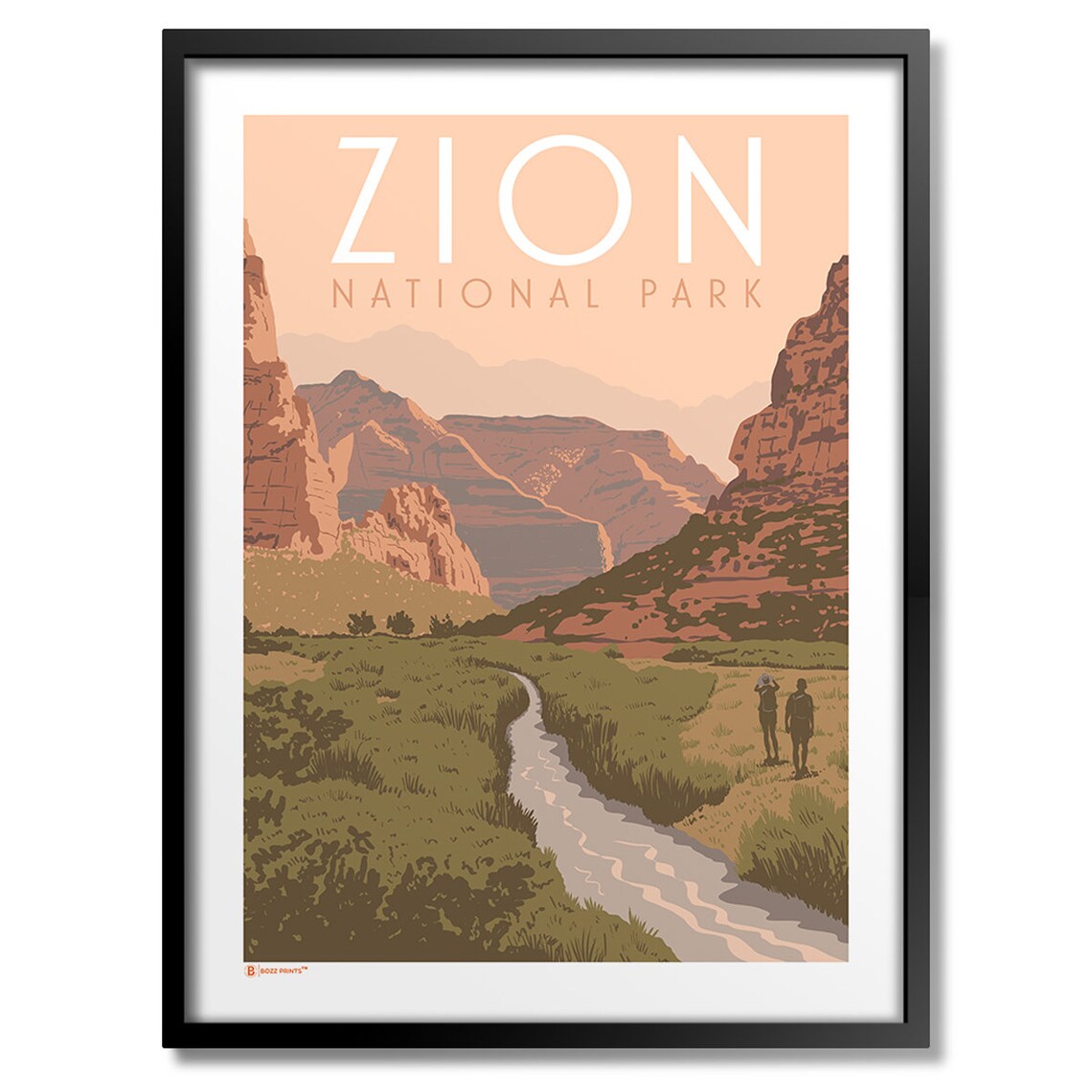 Zion National Park Valley Travel Poster