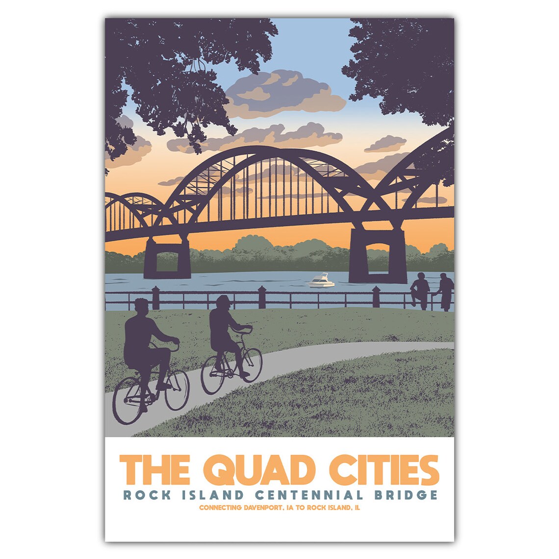 Quad Cities Centennial Bridge Postcard Poster