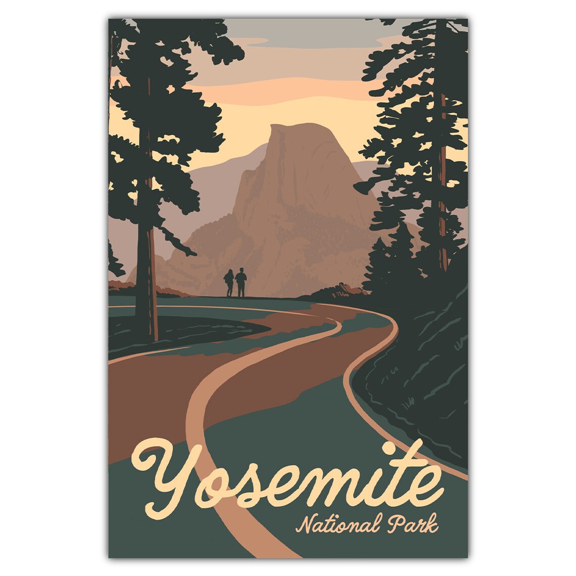 Yosemite National Park Road To Half Dome Travel Poster