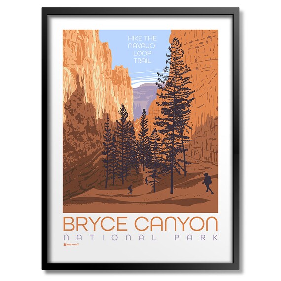 Bryce Canyon National Park Navajo Loop Trail Hiking Art Poster