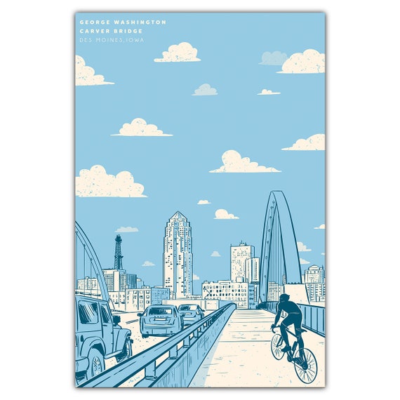 Des Moines Blue Bridge Postcard