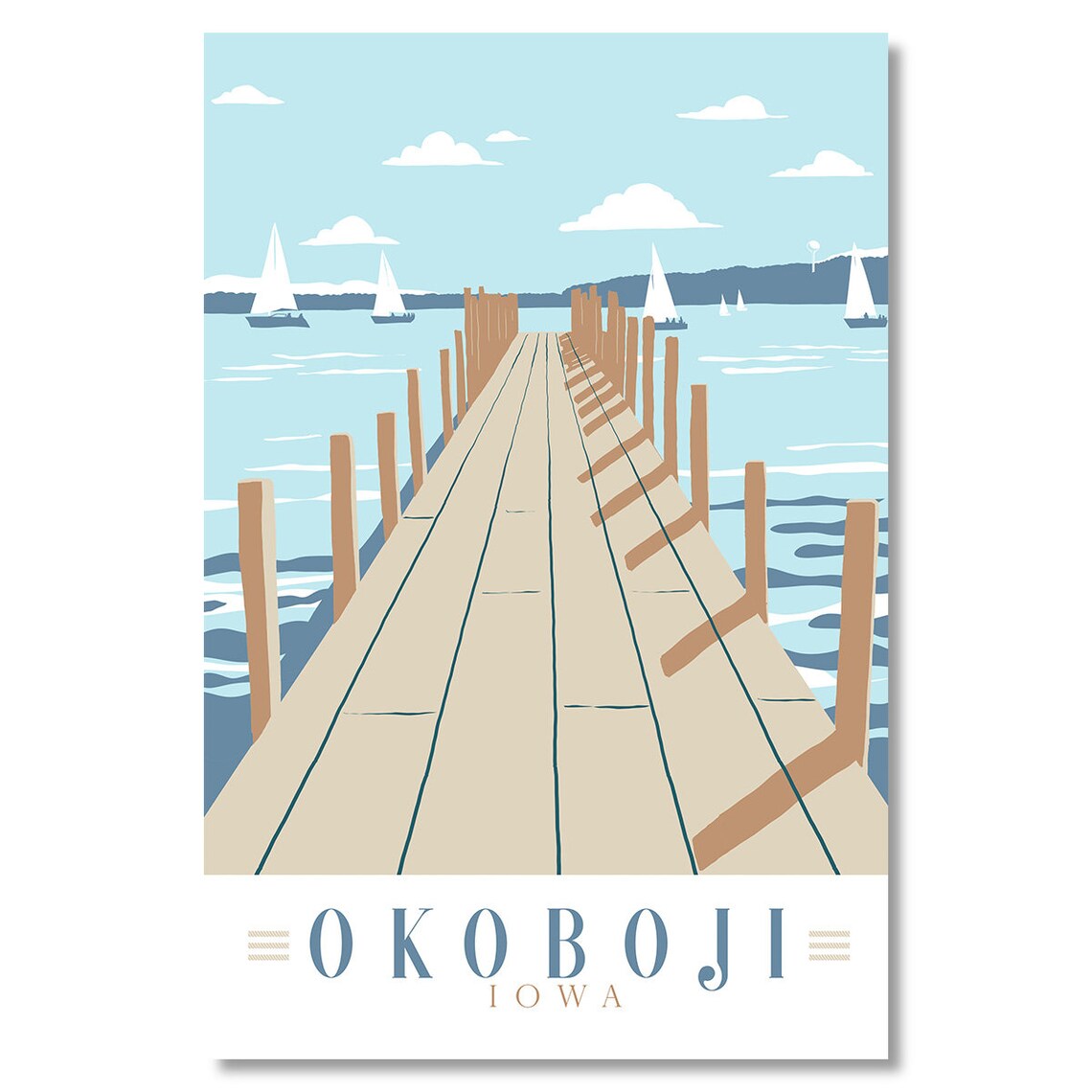 Lake Okoboji Dock Travel Poster