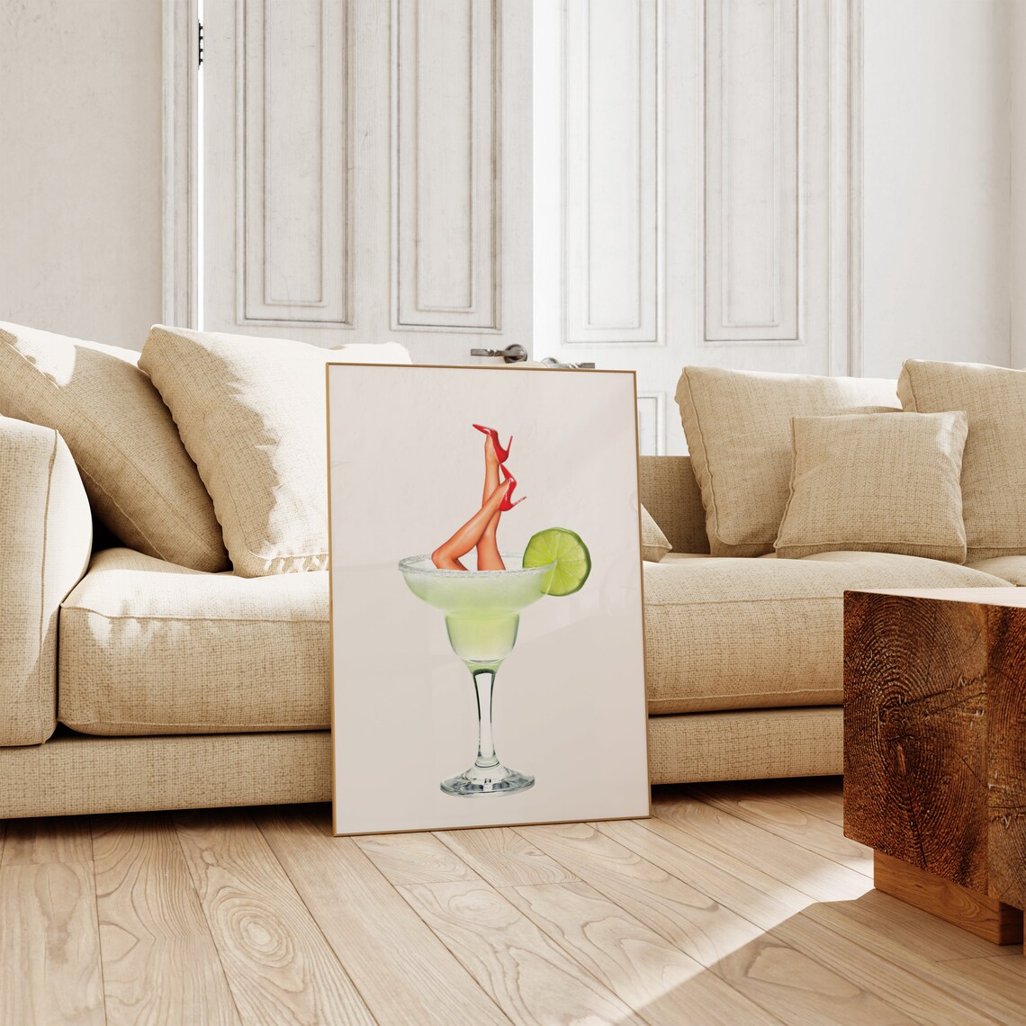 Margarita Heels Pinup Girl Sassy Cheeky Cocktail Fun Bar Wall Art - Image 2