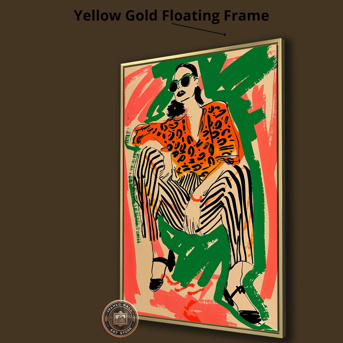 Fashion Woman Sunglasses Leopard Top Bold Modern Chic Wall Art Poster - Image 3