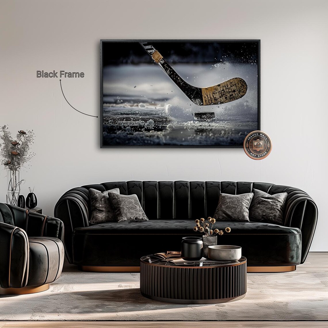 Hockey Stick and Puck Winter Sports Photo Art Print - Image 2