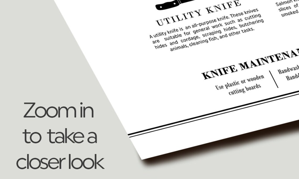 Kitchen Knife Chart Butcher Diagram Poster Print - Image 2