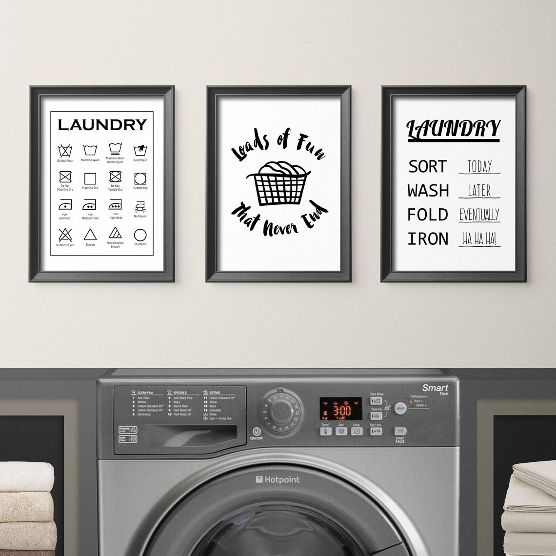Loads Of Fun Funny Laundry Room Typography Poster - Image 2