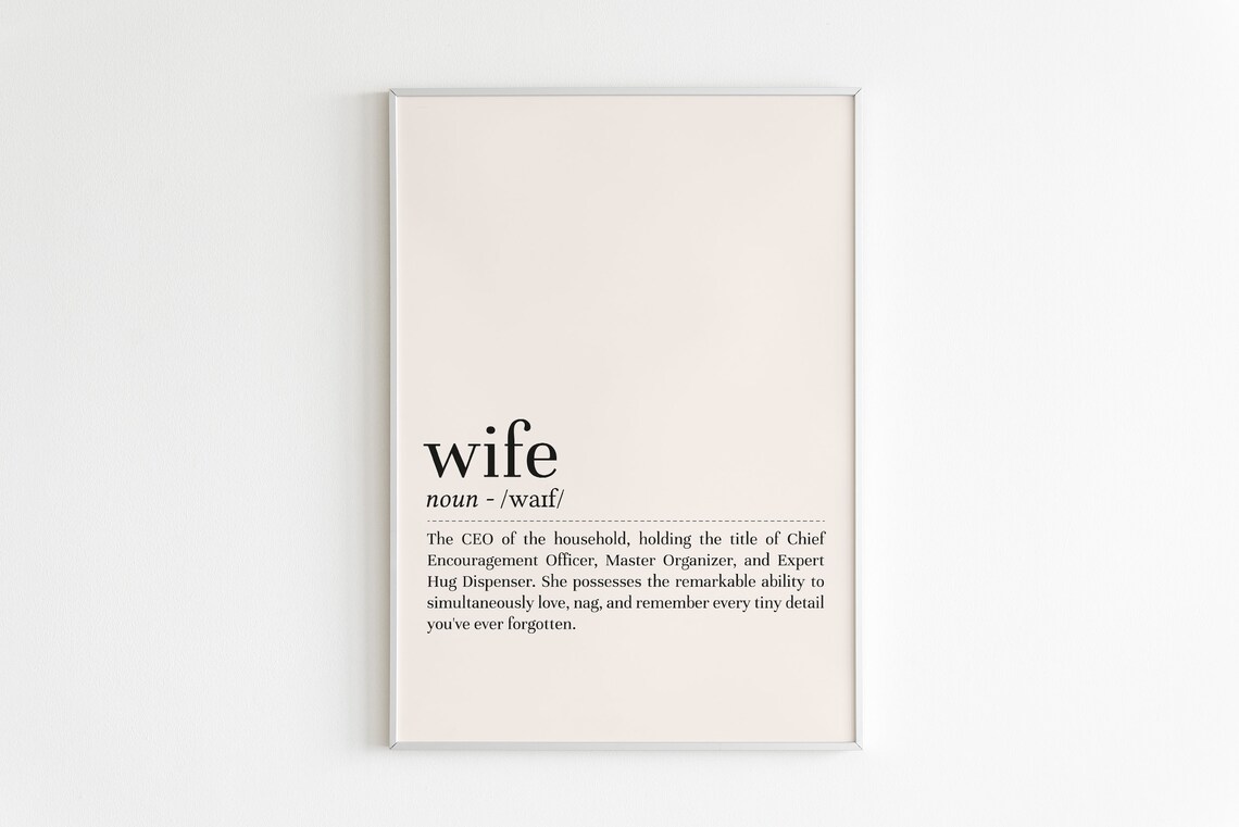 Wife Definition CEO Of Household Funny Dictionary Style Gift Poster