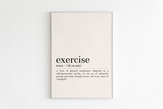 Exercise Definition Minimalist Art Print