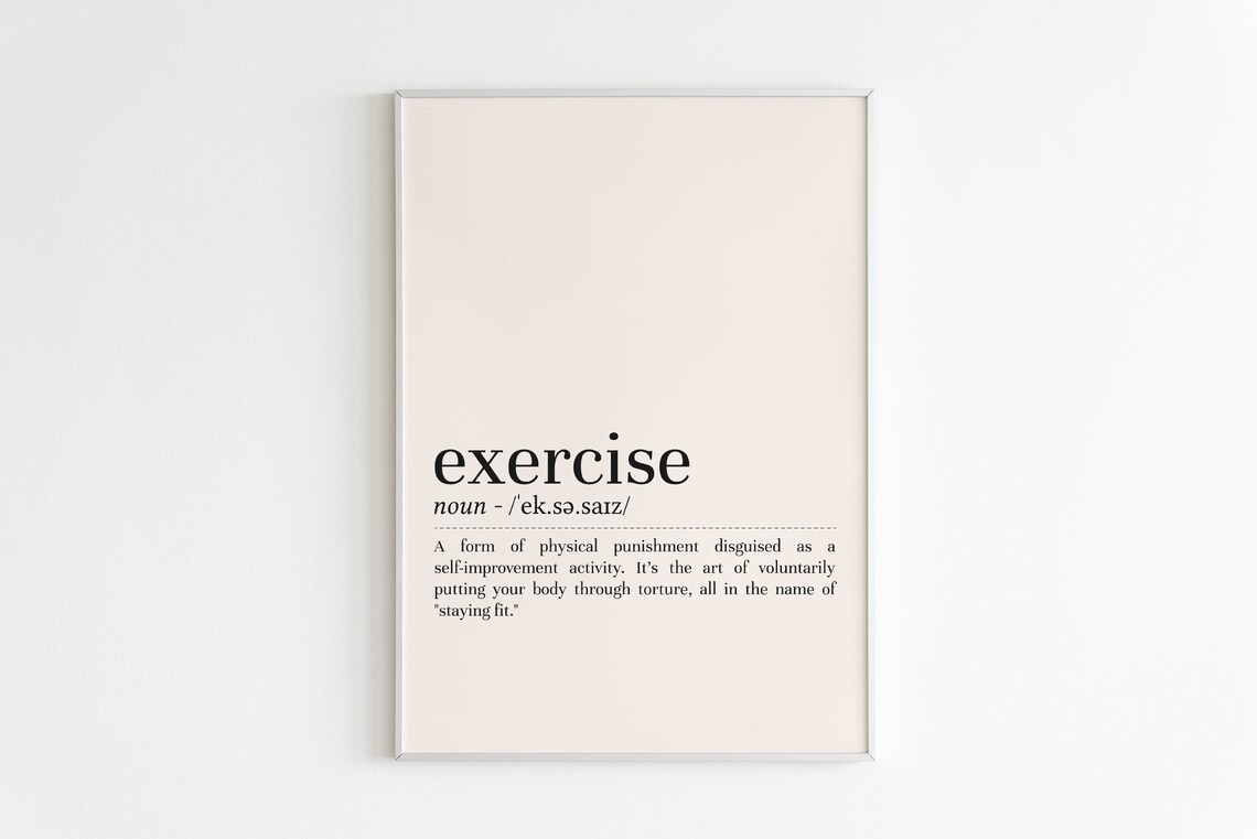 Exercise Definition Minimalist Art Print