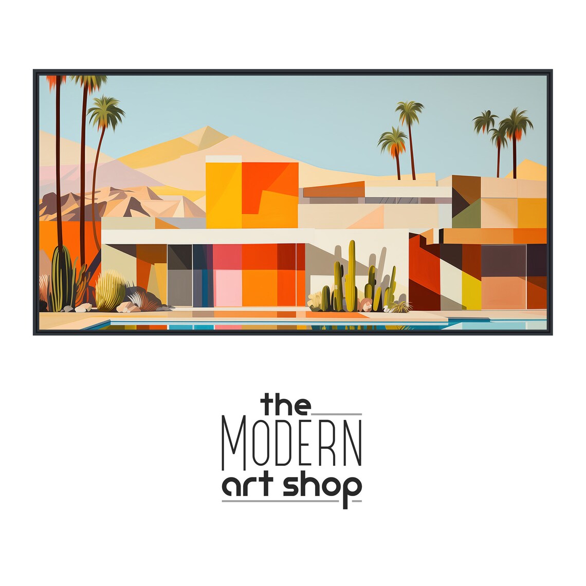 Palm Springs Mid-Century Architecture Geometric Art Print - Image 4