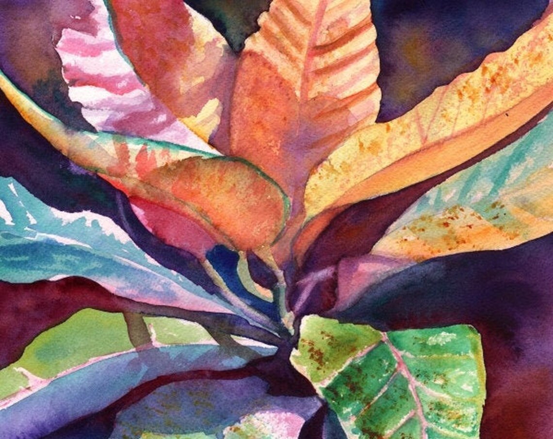 Kauai Tropical Leaf Art Print, Hawaiian Decor