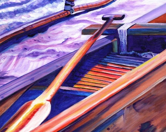 Hawaiian Canoe Kauai - Tropical Art Print