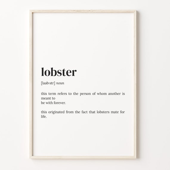 Lobster Definition Dictionary Quote Poster Art Print
