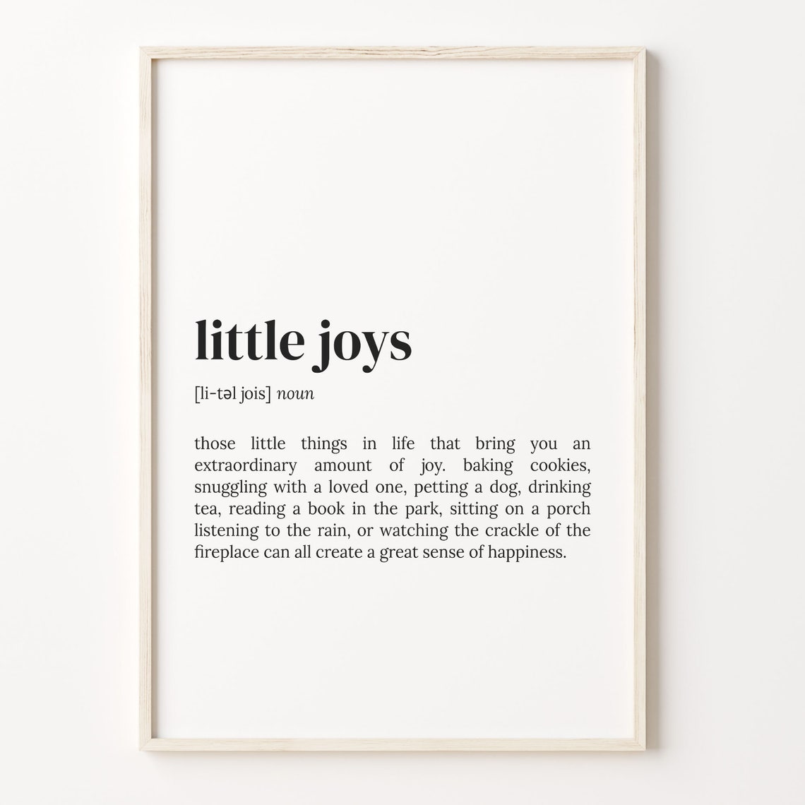 Little Joys Definition Dictionary Style Inspirational Quote Poster