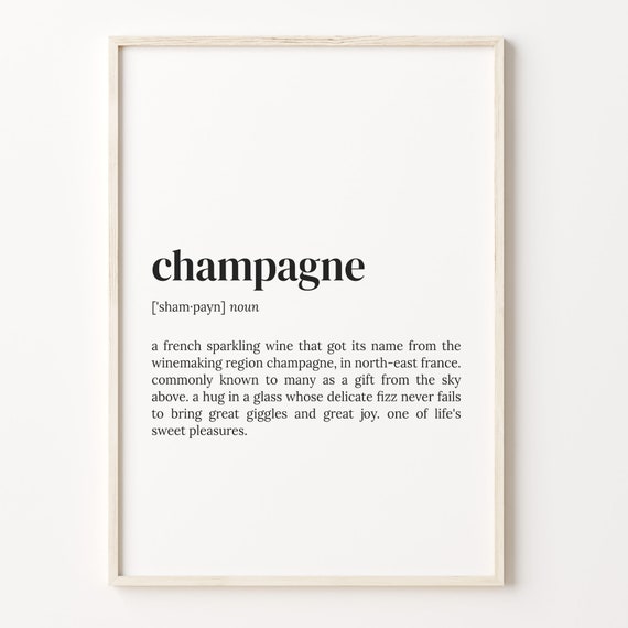 Champagne Definition Print Dictionary Poster Quote Wall Art New Years Gift Funny Alcohol Gift Champagne Fun Gift Cheap Gift C17 72