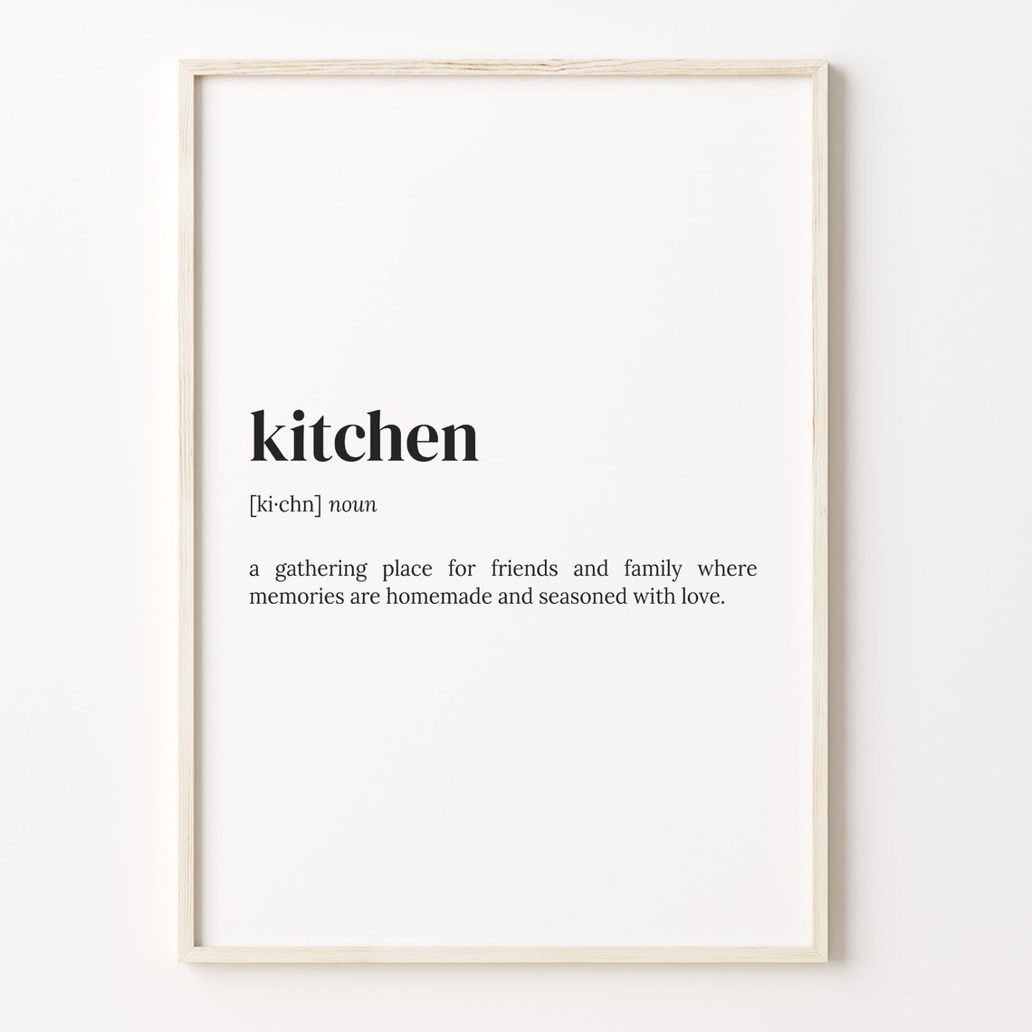 Kitchen Definition Quote Minimalist Typography Home Decor Print