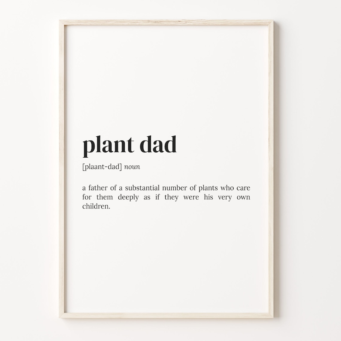 Plant Dad Definition Print Dictionary Style Gift For Plant Lovers