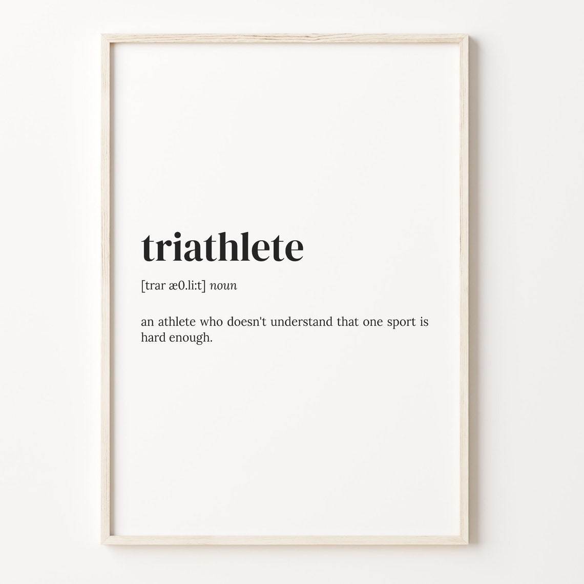 Triathlete Dictionary Definition Funny Quote Poster Gift Idea