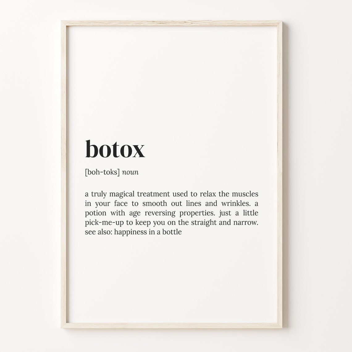 Botox Definition Print Dictionary Poster Quote Wall Art Ironic Botox Quote Funny Botox Gift Gift For Auntie Gift For Men C17 585