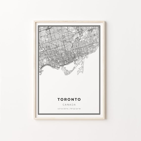Toronto City Map Art Poster, Ontario Canada
