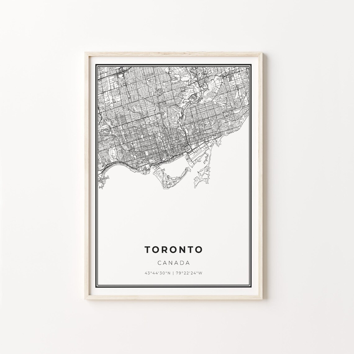 Toronto City Map Art Poster, Ontario Canada