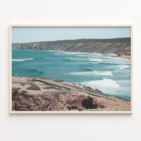 Coastline Waves Colorful Poster Print Coastline Waves Photo Wall Art Wall Art Boho Decor Colorful Wall Art C18 280