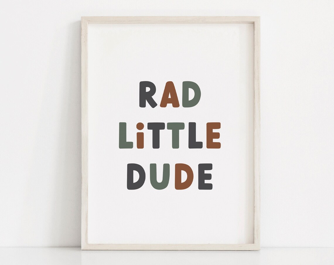 Rad Little Dude Boys Nursery Boho Wall Art Print